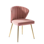 Emma Side Chair with Metal Legs for Living Room and Bedroom Velvet Accent Chair| KARAT HOME