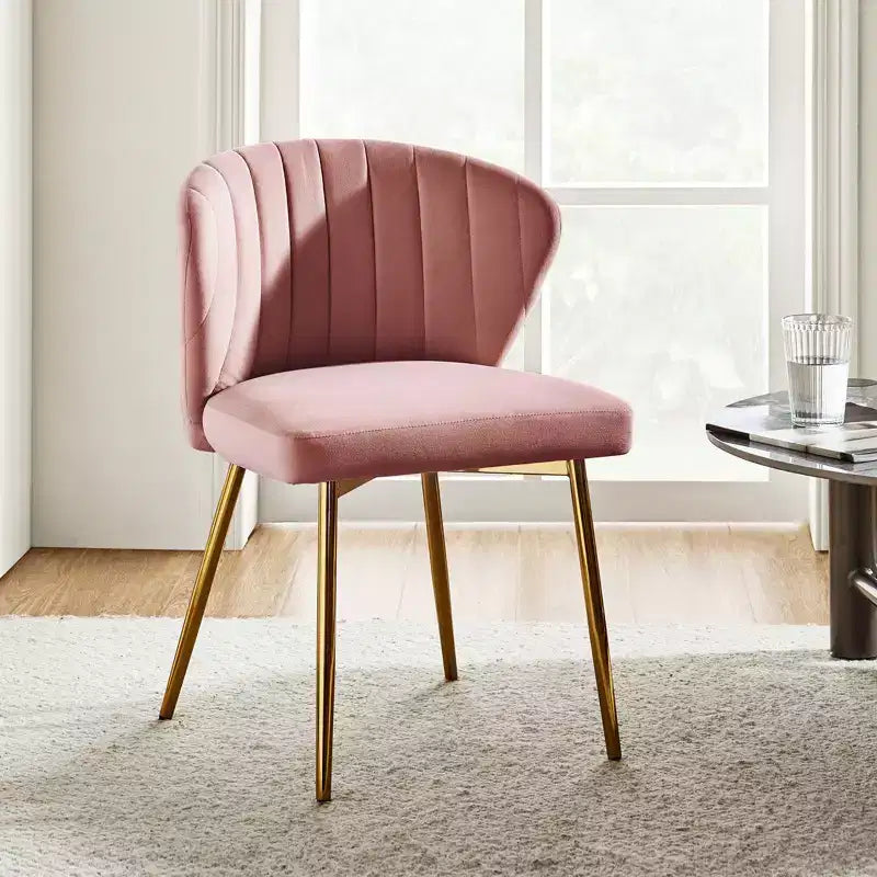 Emma Side Chair with Metal Legs for Living Room and Bedroom Velvet Accent Chair| KARAT HOME