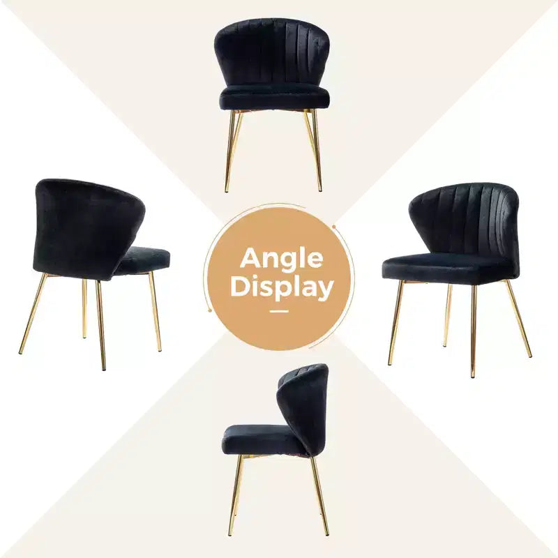 Emma Side Chair with Metal Legs for Living Room and Bedroom Velvet Accent Chair| KARAT HOME
