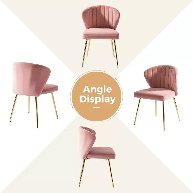 Emma Side Chair with Metal Legs for Living Room and Bedroom Velvet Accent Chair| KARAT HOME