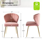 Emma Side Chair with Metal Legs for Living Room and Bedroom Velvet Accent Chair| KARAT HOME