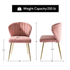 Emma Side Chair with Metal Legs for Living Room and Bedroom Velvet Accent Chair| KARAT HOME