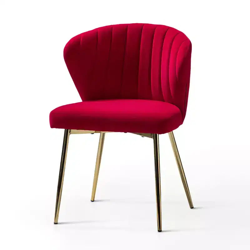 Emma Side Chair with Metal Legs for Living Room and Bedroom Velvet Accent Chair| KARAT HOME