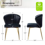 Emma Side Chair with Metal Legs for Living Room and Bedroom Velvet Accent Chair| KARAT HOME