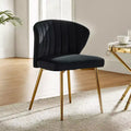 Emma Side Chair with Metal Legs for Living Room and Bedroom Velvet Accent Chair| KARAT HOME