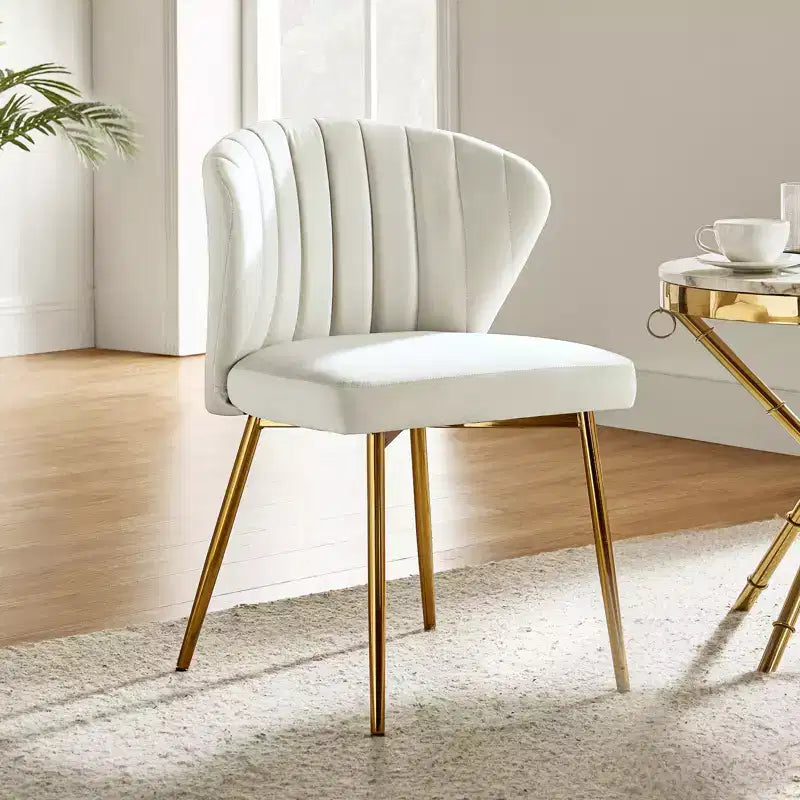 Emma Side Chair with Metal Legs for Living Room and Bedroom Velvet Accent Chair| KARAT HOME