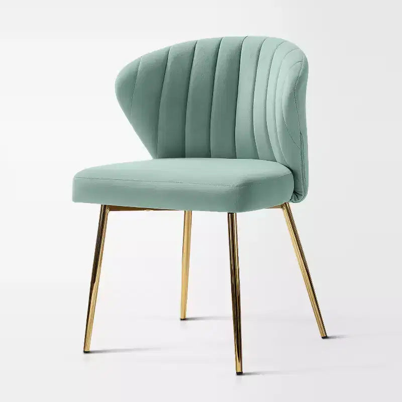 Emma Side Chair with Metal Legs for Living Room and Bedroom Velvet Accent Chair| KARAT HOME