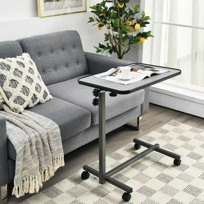 Tavolo Costway con ruote da letto per laptop con piano inclinabile Grigio