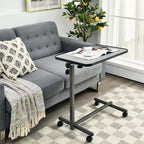 Tavolo Costway con ruote da letto per laptop con piano inclinabile Grigio