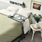 Tavolo Costway con ruote da letto per laptop con piano inclinabile Grigio