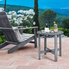 Costway Tavolino da caffè rotondo da 18'' per patio con doghe in legno per giardino e terrazza