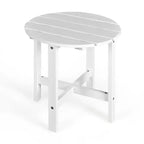 Costway Tavolino da caffè rotondo da 18'' per patio con doghe in legno per giardino e terrazza