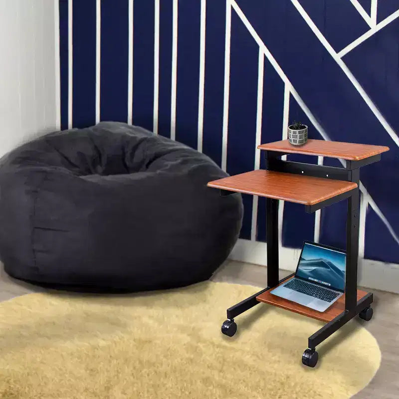 Stand Up Desk Store Scrivania regolabile con rotelle a due livelli per workstation computer