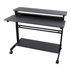 Stand Up Desk Store Scrivania regolabile con rotelle a due livelli per workstation computer