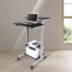 Stand Up Desk Store Scrivania regolabile con rotelle a due livelli per workstation computer