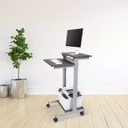 Stand Up Desk Store Scrivania regolabile con rotelle a due livelli per workstation computer