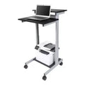 Stand Up Desk Store Rolling Adjustable Height Two Tier Standing Desk Computer Workstation