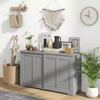 Costway Credenza da Cucina Mobile Contenitore Armadio da Buffet Legno Porte Scorrevoli Dispensa Nero/Grigio/Marrone/Bianco