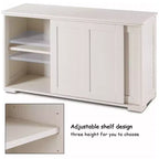 Costway Credenza da Cucina Mobile Contenitore Armadio da Buffet Legno Porte Scorrevoli Dispensa Nero/Grigio/Marrone/Bianco