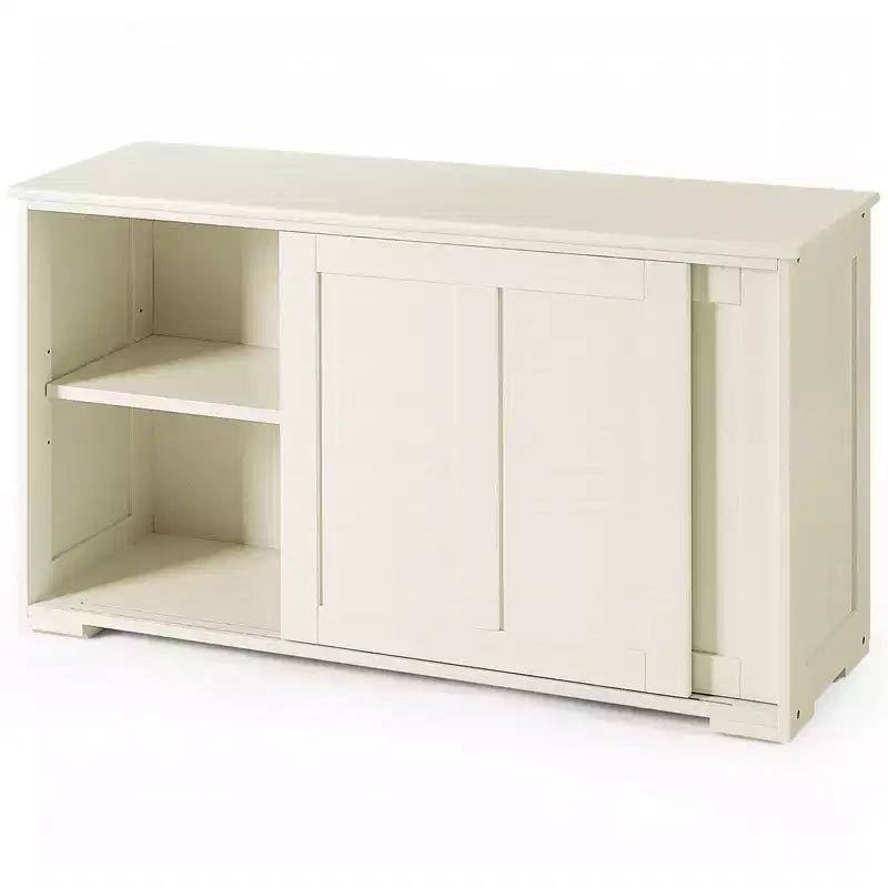 Costway Credenza da Cucina Mobile Contenitore Armadio da Buffet Legno Porte Scorrevoli Dispensa Nero/Grigio/Marrone/Bianco