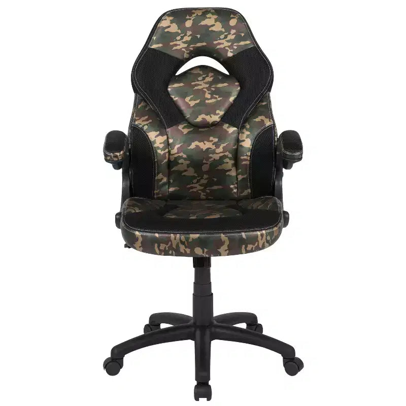 Sedia da gaming BlackArc High Back con rivestimento in similpelle, sedile girevole regolabile in altezza e braccioli imbottiti ribaltabili
