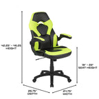 Sedia da gaming BlackArc High Back con rivestimento in similpelle, sedile girevole regolabile in altezza e braccioli imbottiti ribaltabili