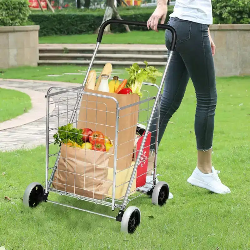 Costway Carrello Pieghevole per la Spesa Carrello Utilità Portatile per Spesa Lavanderia Viaggi