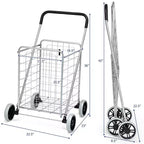 Costway Carrello Pieghevole per la Spesa Carrello Utilità Portatile per Spesa Lavanderia Viaggi