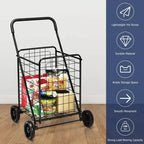 Costway Carrello Pieghevole per la Spesa Carrello Utilità Portatile per Spesa Lavanderia Viaggi