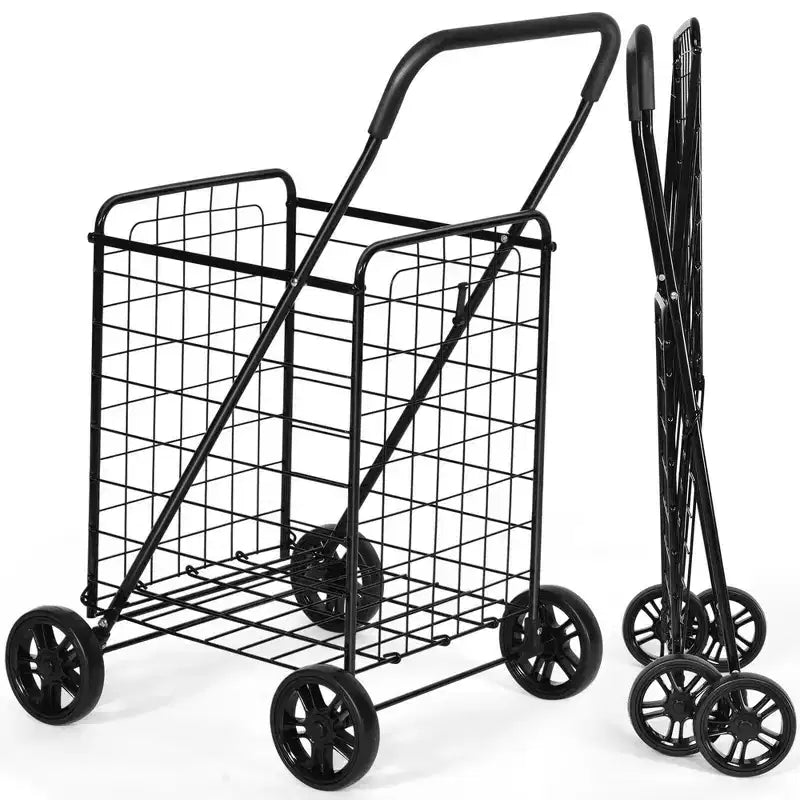 Costway Carrello Pieghevole per la Spesa Carrello Utilità Portatile per Spesa Lavanderia Viaggi