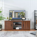 Mobile TV Costway 58'' Mobile con Consolle Centro Intrattenimento con 2 Armadietti per TV 65'' Naturale\Nero\Noce