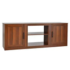Mobile TV Costway 58'' Mobile con Consolle Centro Intrattenimento con 2 Armadietti per TV 65'' Naturale\Nero\Noce