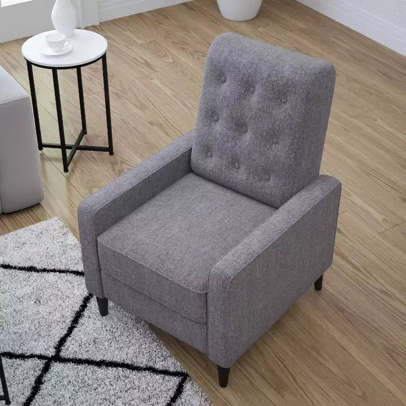 Poltrona reclinabile Darcy Merrick Lane, design moderno di metà secolo, imbottitura trapuntata, schienale ergonomico a spinta, per soggiorno