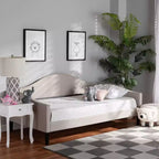 Divano letto Twin Milligan imbottito e in legno - Baxton Studio