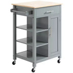 HOMCOM Carrello da Cucina Compatto con Ruote, Carrello Multiuso con Ripiano e Cassetto per Sala da Pranzo