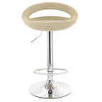 Sgabello da bar regolabile Elama a 2 pezzi in rattan grigio con base cromata
