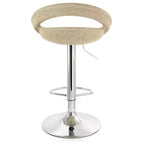 Sgabello da bar regolabile Elama a 2 pezzi in rattan grigio con base cromata