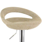 Sgabello da bar regolabile Elama a 2 pezzi in rattan grigio con base cromata