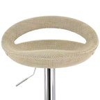Sgabello da bar regolabile Elama a 2 pezzi in rattan grigio con base cromata