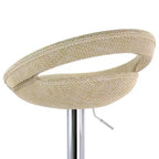Sgabello da bar regolabile Elama a 2 pezzi in rattan grigio con base cromata
