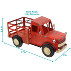 Sunnydaze Portabottiglie Metallo Rustico a Forma di Camion - Rosso