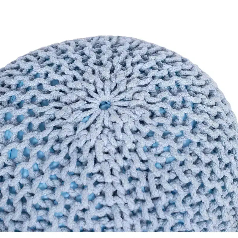 BirdRock Home Pouf Rotondo Poggiapiedi Ottomano - Azzurro