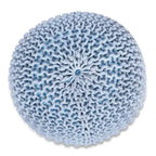 BirdRock Home Pouf Rotondo Poggiapiedi Ottomano - Azzurro