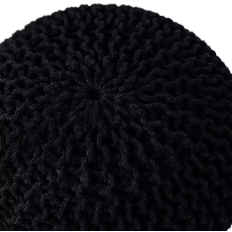 BirdRock Home Pouf Rotondo Poggiapiedi Ottomana - Nero