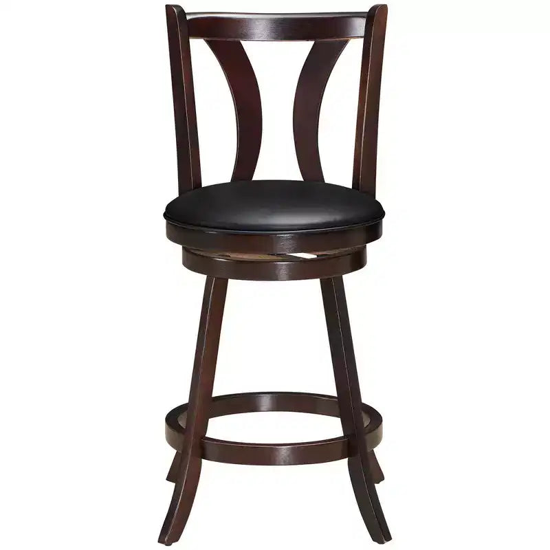 Costway Set di 2 Sgabelli Girevoli da Bar 61 cm Altezza Bancone Sedia da Pranzo Cucina Imbottita in Pelle