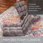 BirdRock Home Sedia da terra regolabile in memory foam a 14 posizioni - Grigia