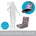BirdRock Home Sedia da terra regolabile in memory foam a 14 posizioni - Grigia