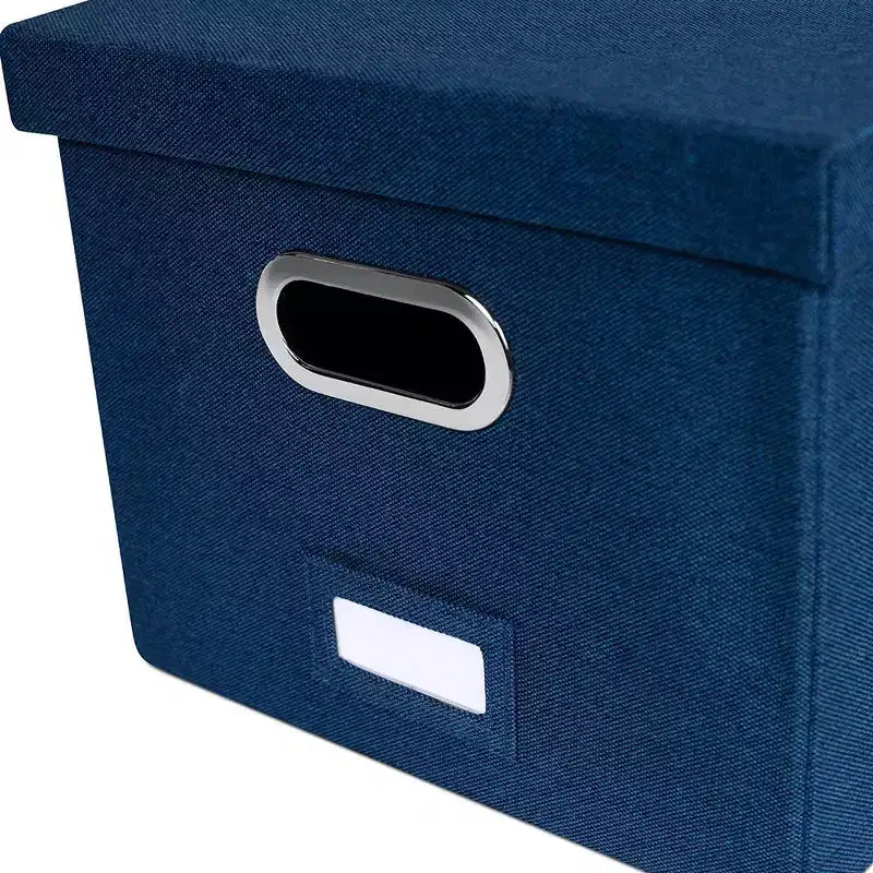 BirdRock Home Organizer Pieghevole per Documenti con Coperchio - Blu Navy - Confezione da 1
