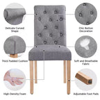 Yaheetech 2 sedie da pranzo classiche imbottite in tessuto, sedie da cucina