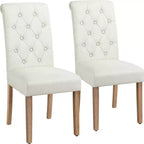 Yaheetech 2pcs Classic Fabric Upholstered Dining Chair Kitchen Chair